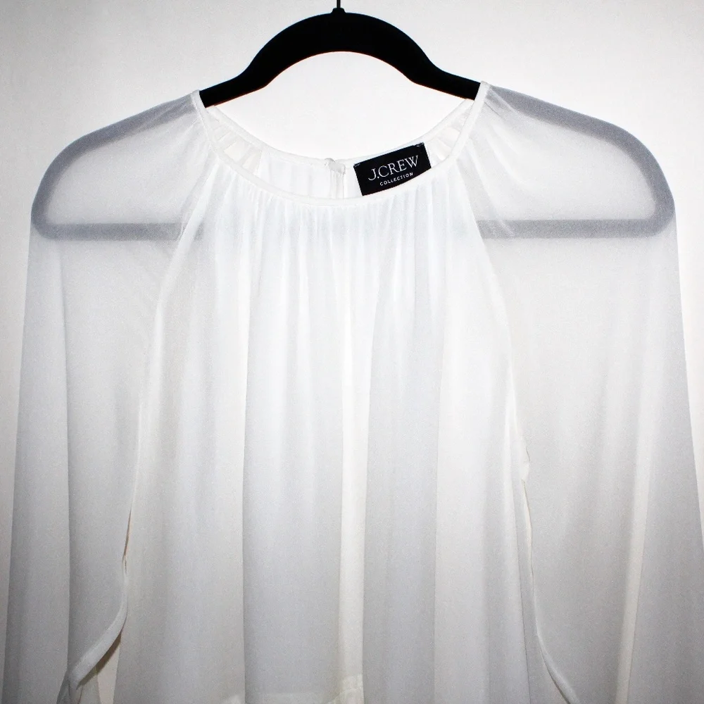 J. Crew Collection Ruffle Top in Viscose Chiffon